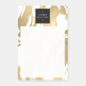 Abstracte Faux Gold-penseelstreken op wit Post-it® Notes (Voorkant)