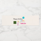 Abstracte feestelijke kunstverjaardag waterfles etiket (Enkel label)