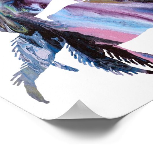 Abstracte Fiddler Crab silhouette Poster (Hoek)