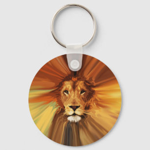 Abstracte Fierce Lion Sleutelhanger