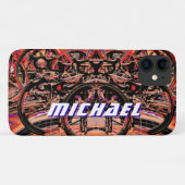 Abstracte fietsen en Jouw naam Case-Mate iPhone Case (Achterkant (horizontaal))