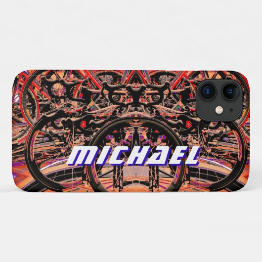 Abstracte fietsen en Jouw naam Case-Mate iPhone Case (Achterkant (horizontaal))