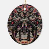 Abstracte fietsen keramisch ornament (Links)