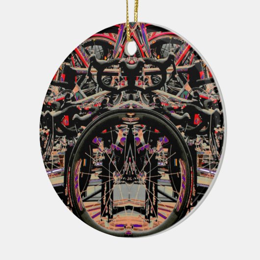 Abstracte fietsen keramisch ornament (Links)