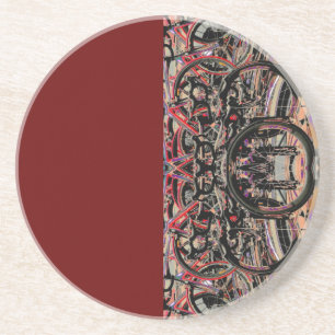 Abstracte fietsen zandsteen onderzetter