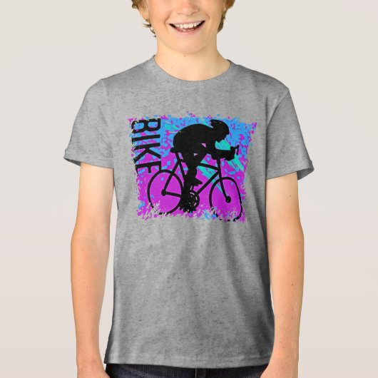 Abstracte fietser Racer Tri-Blend Shirt (Voorkant)