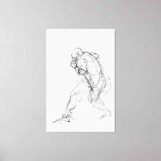 Abstracte figuur in bewegingsschets - canvas afdruk (Voorkant)