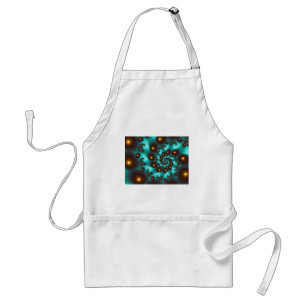 Abstracte Fijne Fractal van de Kunst blauwgroen Standaard Schort