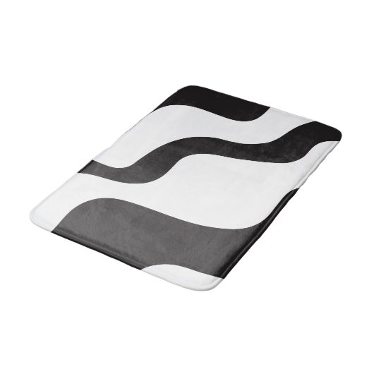 Abstracte film met zwarte & witte golven Moderne A Badmat (Gekanteld)
