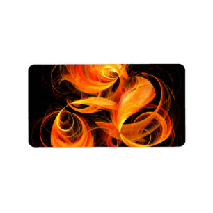 Abstracte Fireball Art Etiket