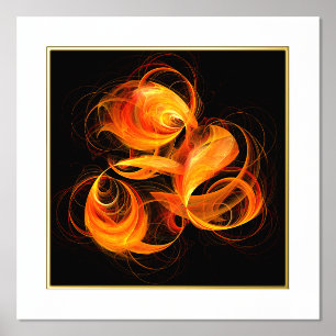 Abstracte Fireball Art Folie Afdrukken