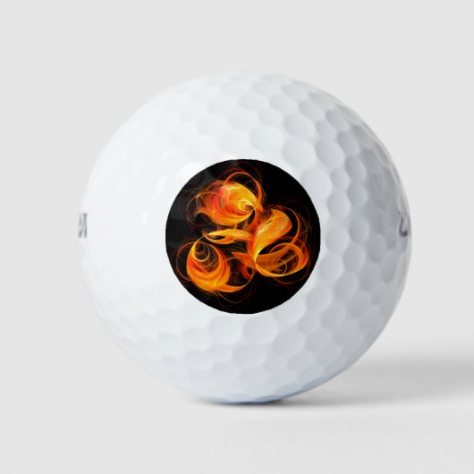 Abstracte Fireball Art Golfballen (Voorkant)