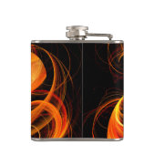 Abstracte Fireball Art Heupfles (Achterkant)