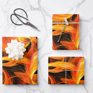 Abstracte Fireball Art Inpakpapier Vel