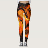 Abstracte Fireball Art Leggings (Voorkant)
