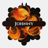 Abstracte Fireball Art Ornament Kaart (Achterkant)