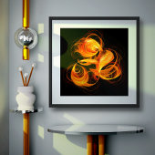 Abstracte Fireball Art Poster