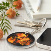 Abstracte Fireball Art Sleutelhanger (Voorkant Rechts)
