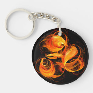 Abstracte Fireball Art Sleutelhanger