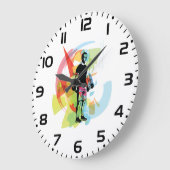 Abstracte Fitness Kunst van het Man Heffen Dumbbel Grote Klok (Hoek)