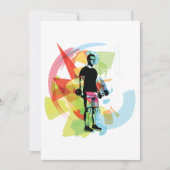 Abstracte Fitness Kunst van het Man Heffen Dumbbel Kaart (Voorkant)