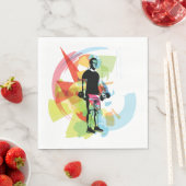 Abstracte Fitness Kunst van het Man Heffen Dumbbel Servet (Insitu)