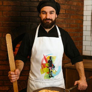 Abstracte Fitness Kunst van het Man Heffen Dumbbel Standaard Schort