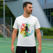 Abstracte Fitness Kunst van het Man Heffen Dumbbel T-shirt