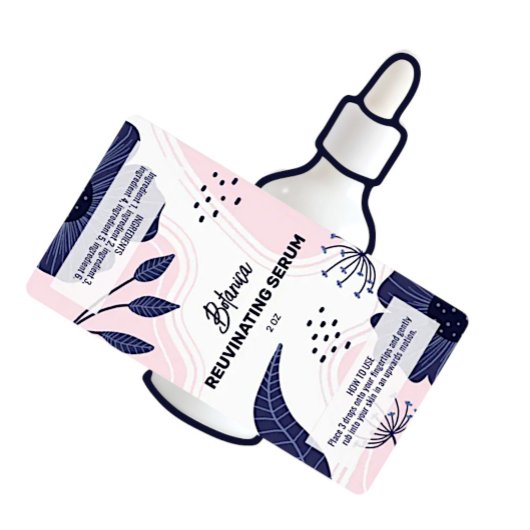 Abstracte flaconetiket met gebotteld serum Dropper Etiket