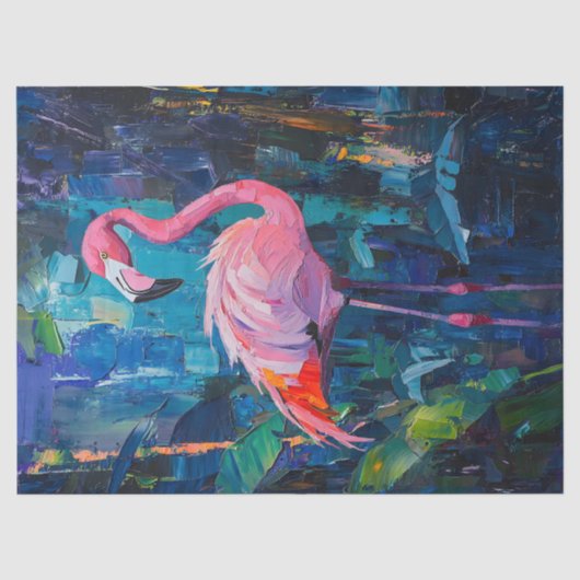 Abstracte Flamingo Schildering Decoupage Tissuepapier (Voorkant)