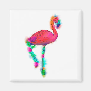 Abstracte Flamingo Step Custom Magnet Magneet