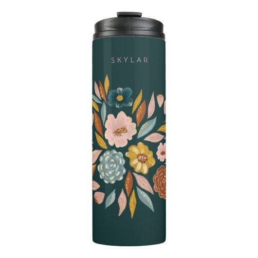 Abstracte flessenolie en lederolie thermosbeker (Voorkant)