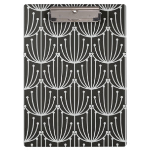 Abstracte flora in zwart-wit patroon Klembord
