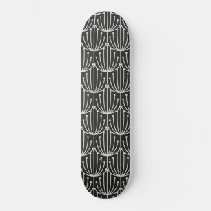 Abstracte flora in zwart-wit patroon Skateboard
