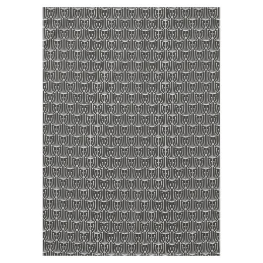 Abstracte flora in zwart-wit patroon Tafelkleed (Voorkant)