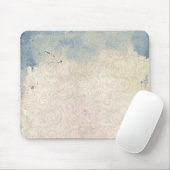 Abstracte flora op blauwe en witte verloopzalen muismat (Met muis)