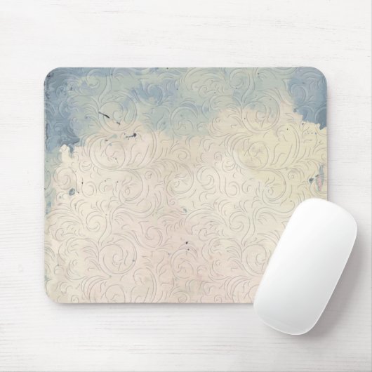 Abstracte flora op blauwe en witte verloopzalen muismat (Met muis)