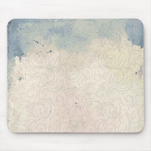 Abstracte flora op blauwe en witte verloopzalen muismat (Voorkant)