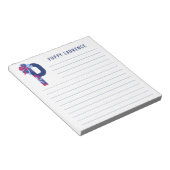 Abstracte Floral Alphabet Lined Notitieblok (Schuin)