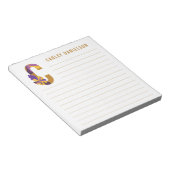 Abstracte Floral Alphabet Lined Notitieblok (Schuin)