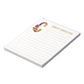 Abstracte Floral Alphabet Lined Notitieblok (Gedraaid)