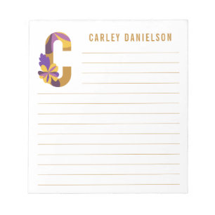 Abstracte Floral Alphabet Lined Notitieblok