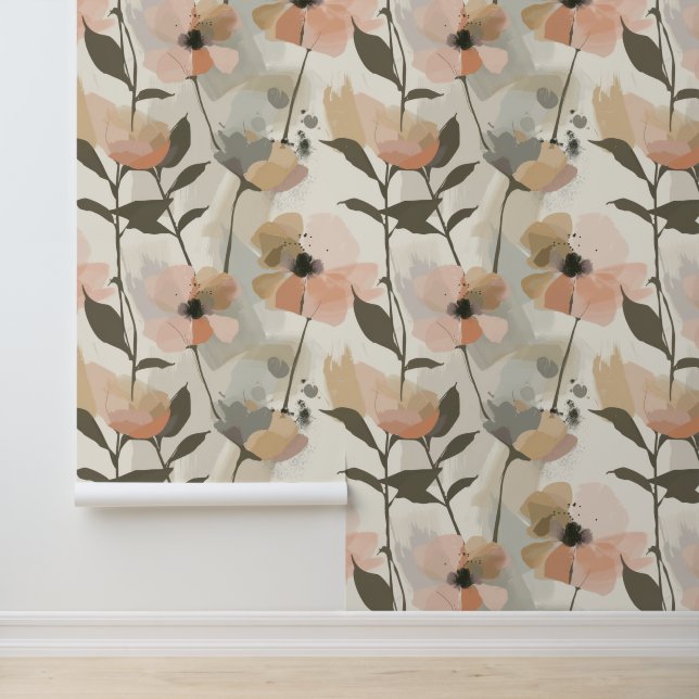 Abstracte Floral Art Behang (Applicatie)