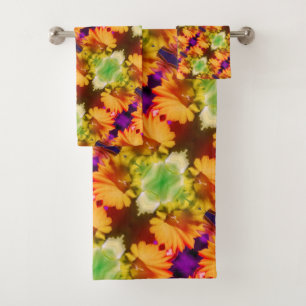 Abstracte Floral Art in het Yellow Daffodil Center Bad Handdoek