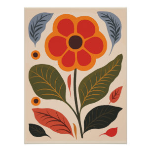 Abstracte Floral Art Perfect Poster