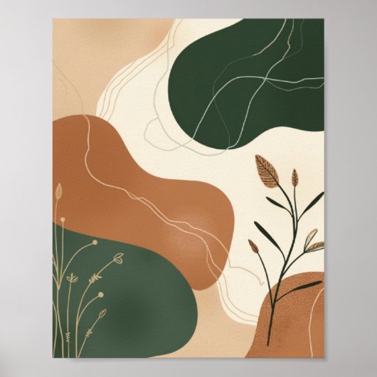 Abstracte Floral Art Print (Voorkant)
