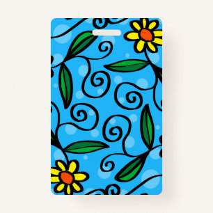 Abstracte Floral Badge