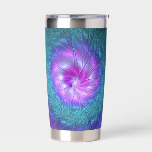 Abstracte Floral Beauty Colorful Fractal Art Flowe Geïsoleerde Drinkbeker
