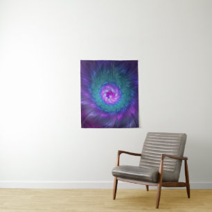 Abstracte Floral Beauty Colorful Fractal Art Flowe Wandkleed