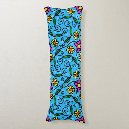 Abstracte Floral Body Pillow Lichaamskussen (Voorkant Verticaal)